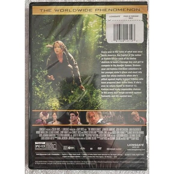 The Hunger Games (DVD) Jennifer Lawrence - New - Picture 2 of 2